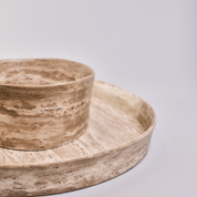 Greige marble ceramic platter