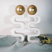 Balance Curve Sculpture White Gold - Urban Home