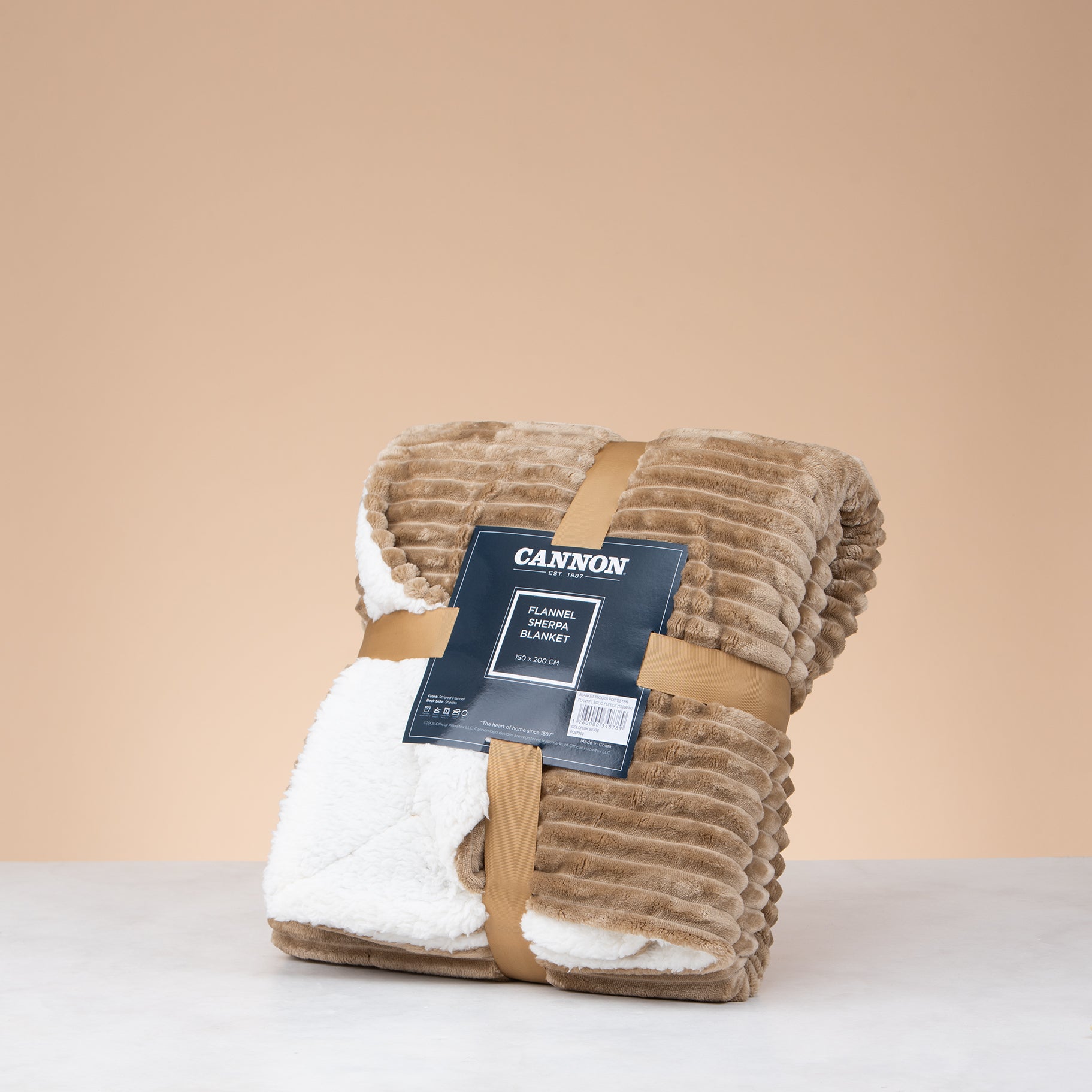 Cannon Flannel Fleece Blanket – 150x200 cm (250 GSM) Beige