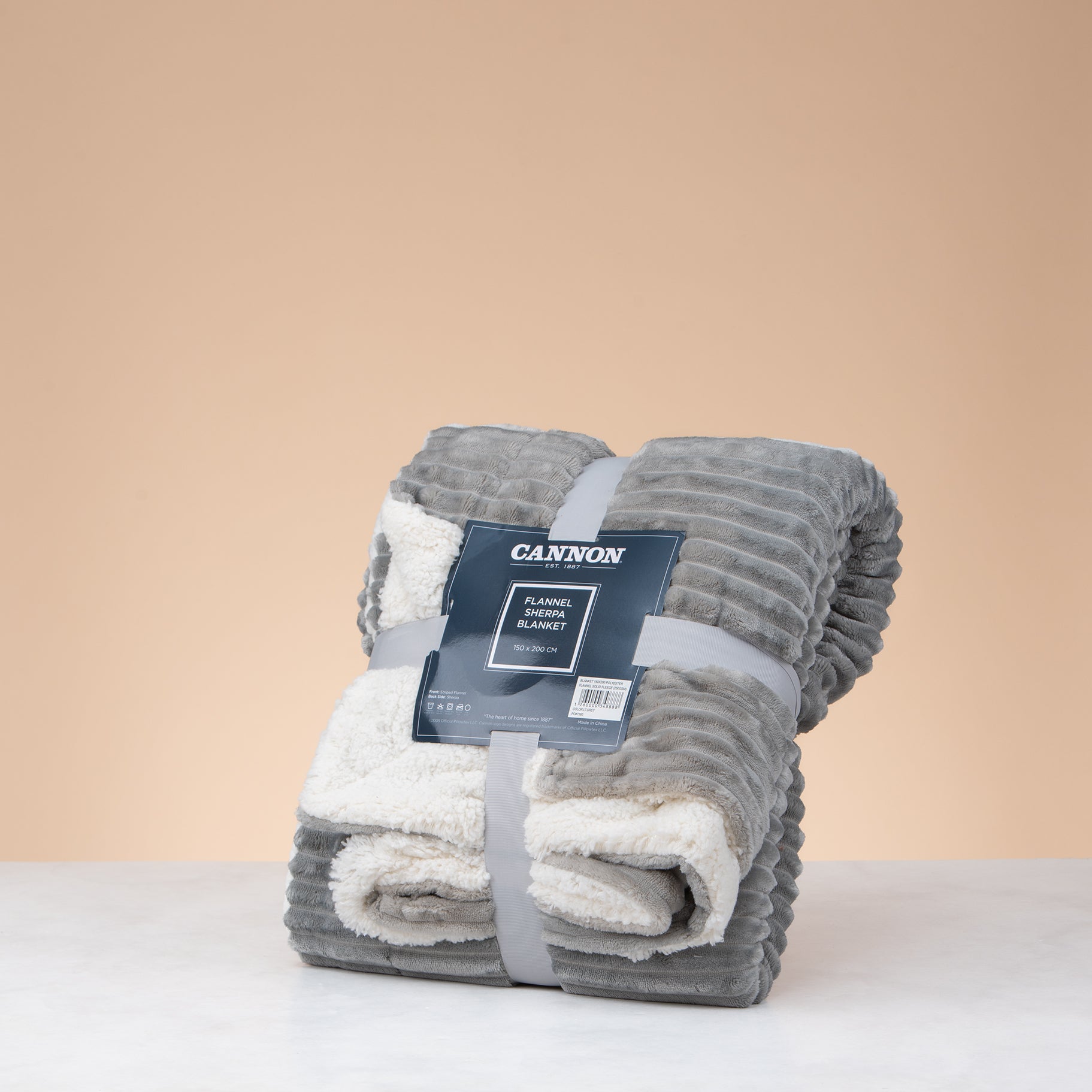 Cannon Flannel Fleece Blanket – 150x200 cm (250 GSM) Light Grey
