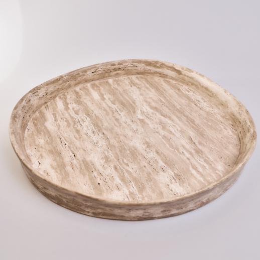 Greige marble ceramic platter