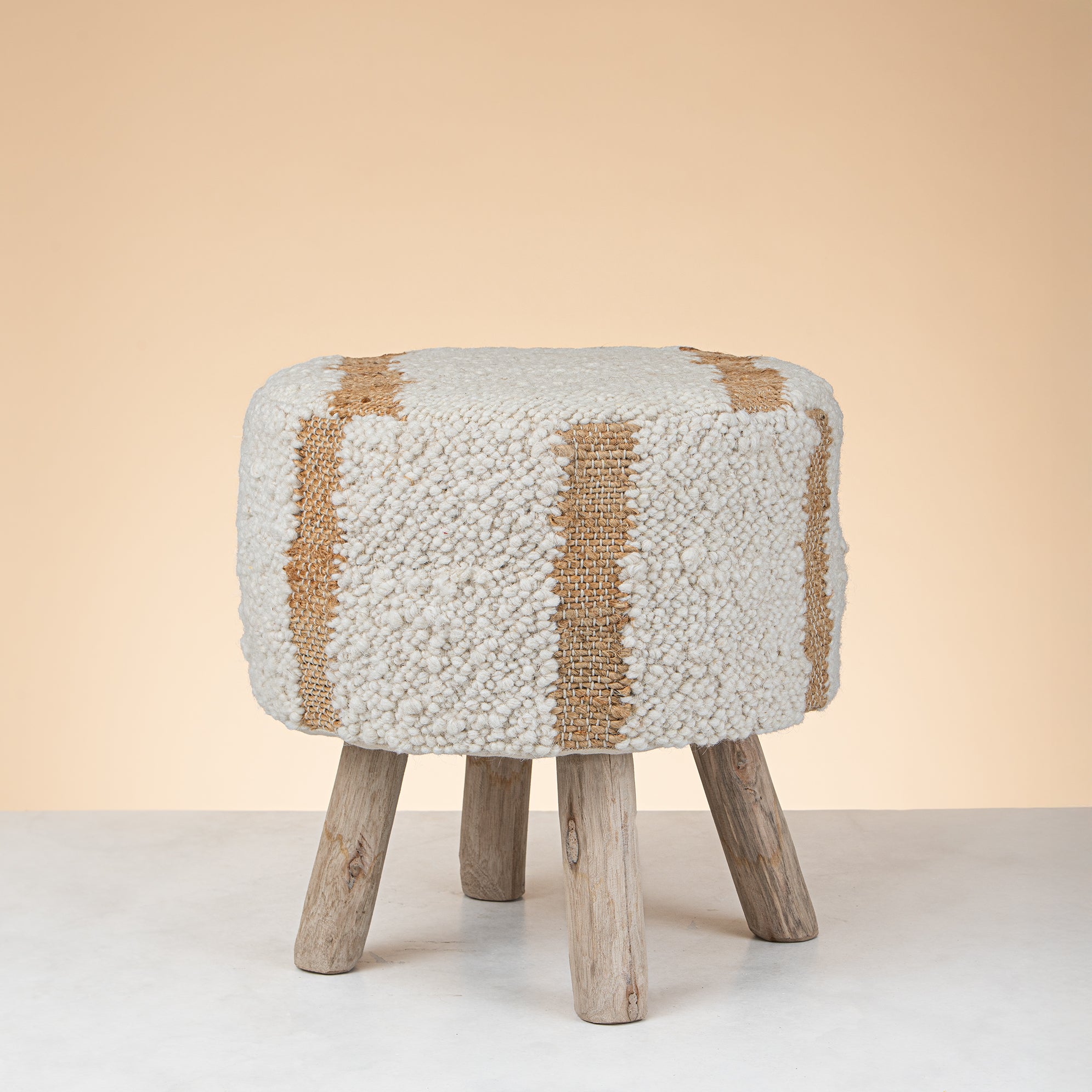 Cannon Handwoven Wool Stool – 40x40x40 cm