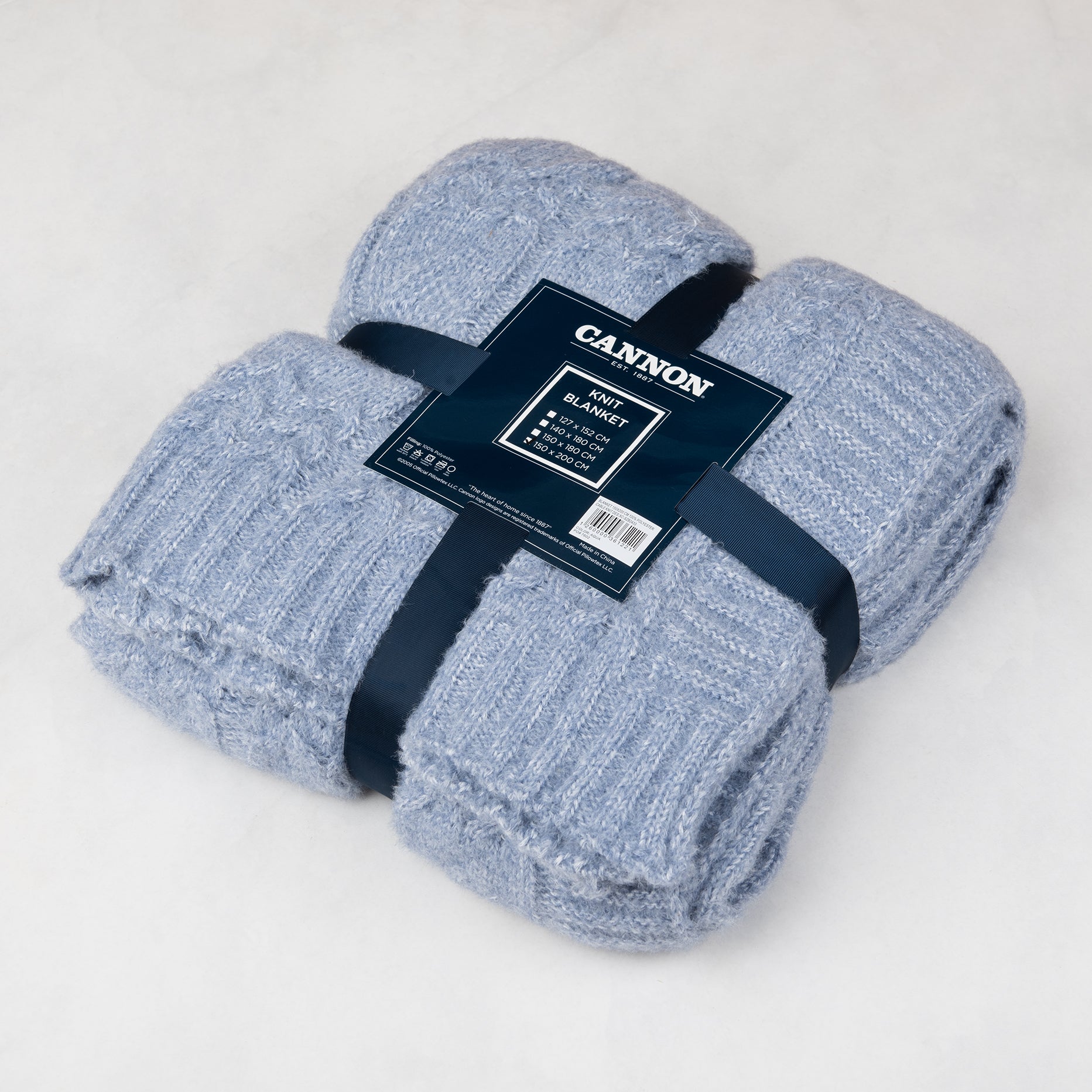 Cannon Cable Knit Blanket – 150x200 cm (300 GSM) Aqua