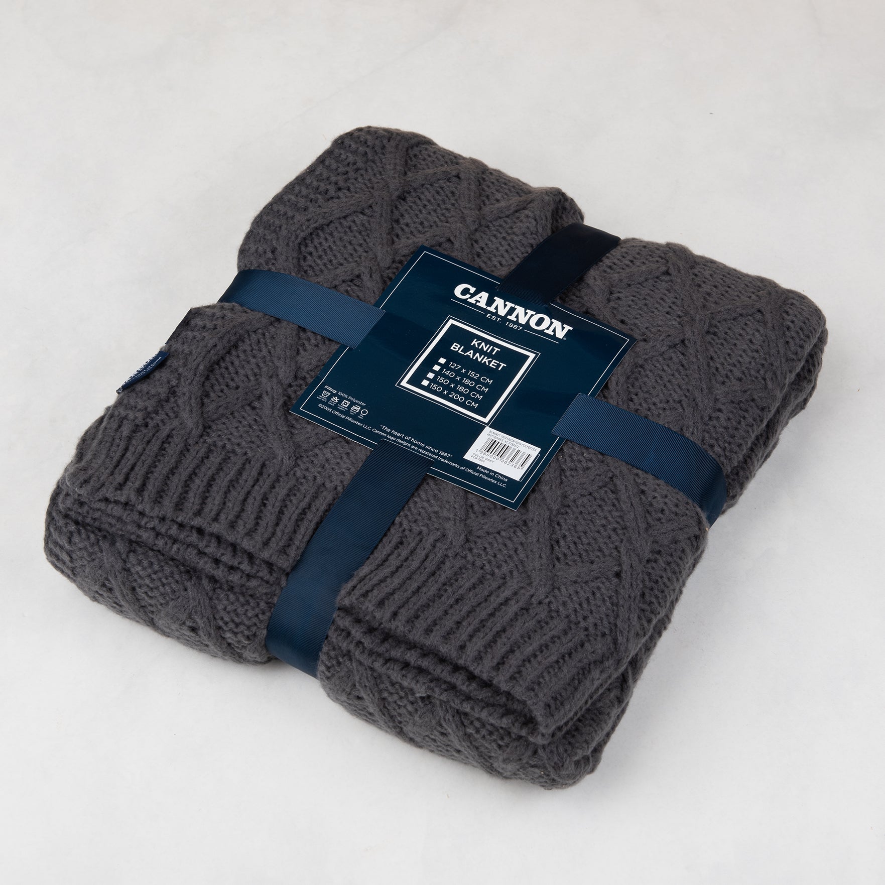 Cannon Knitted Blanket – 150x180 cm – Grey