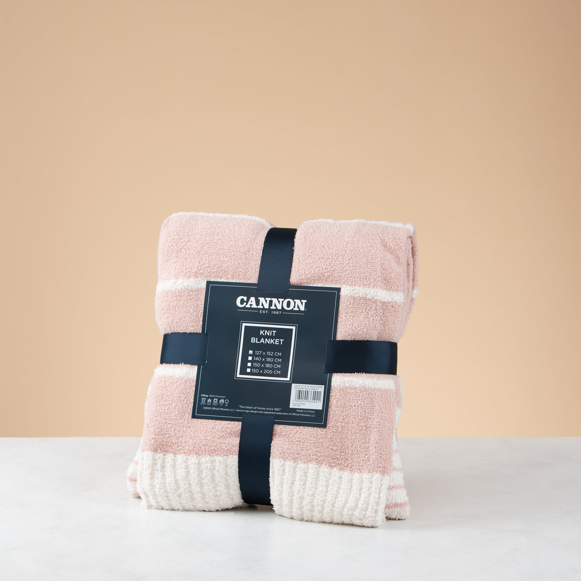 Cannon Feather Knit Throw – 127x152 cm – Rose