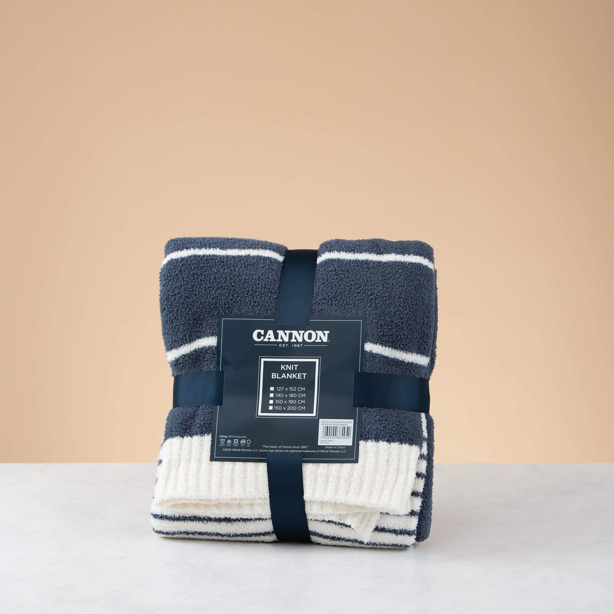 Cannon Feather Knit Throw – 127x152 cm – Navy