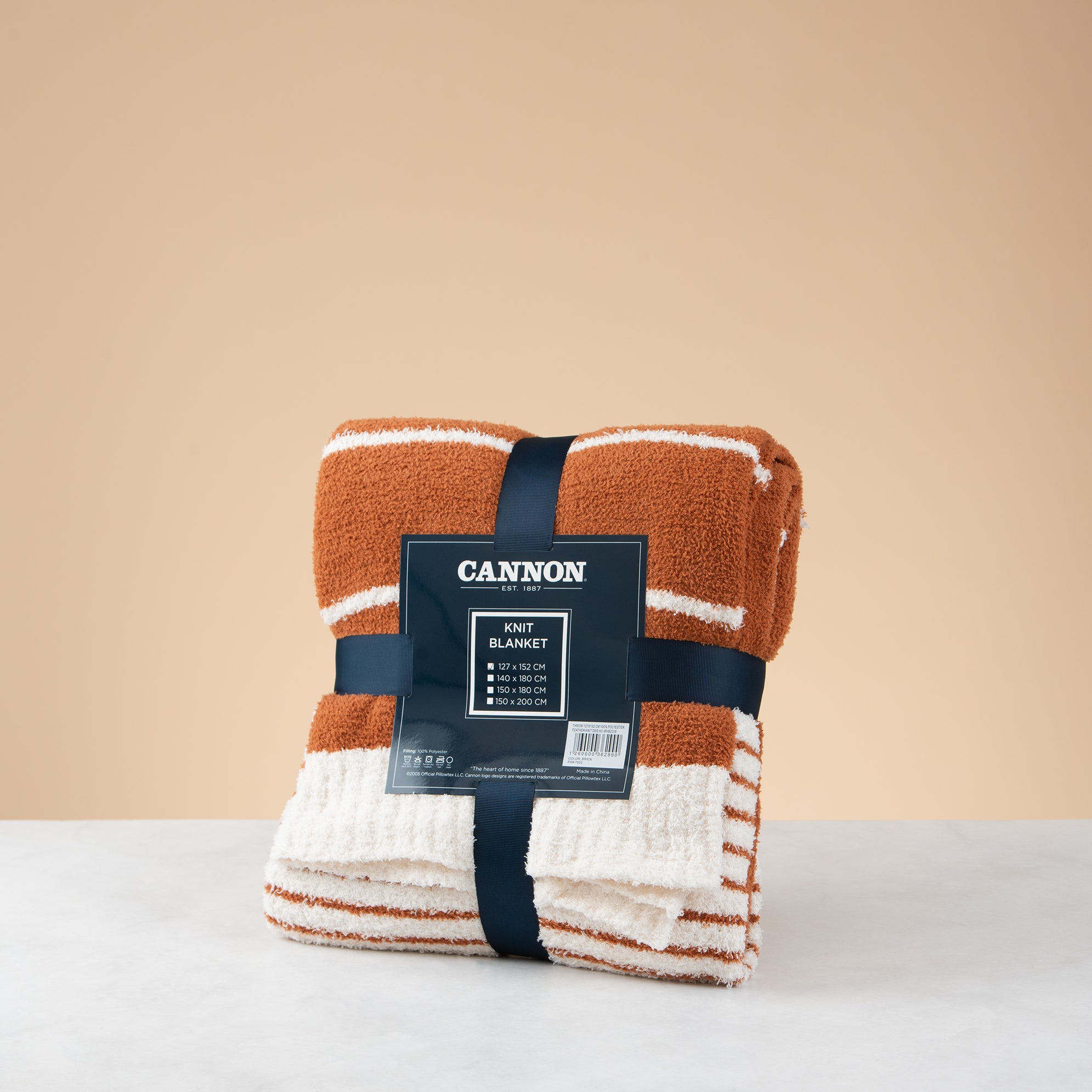 Cannon Feather Knit Throw – 127x152 cm – Brick