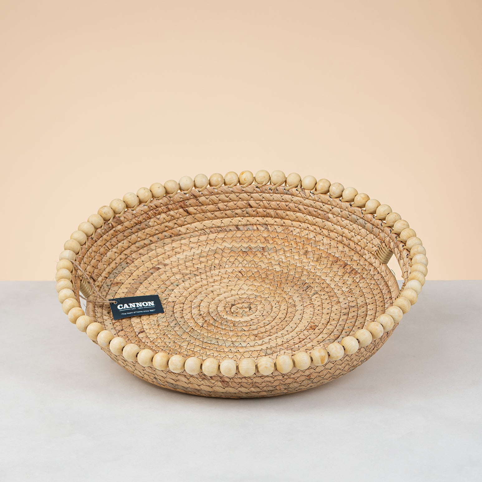 Cannon Round Water Hyacinth Tray with Handle – PQ018