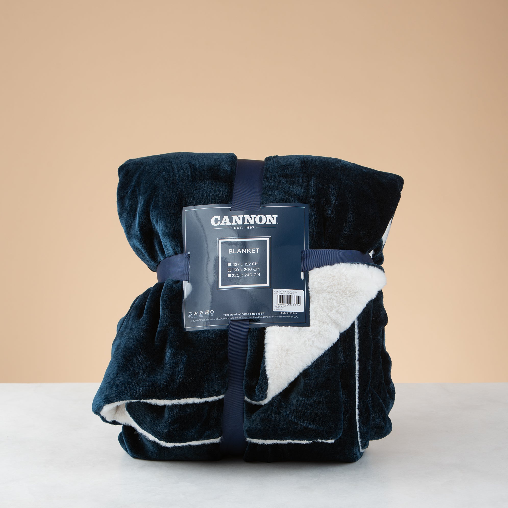 Cannon Kelsey Faux Fur Blanket – 150x200 cm – Navy
