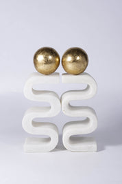 Balance Curve Sculpture White Gold - Urban Home