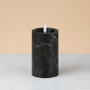 Led marble look candle