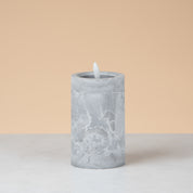 Led marble look candle