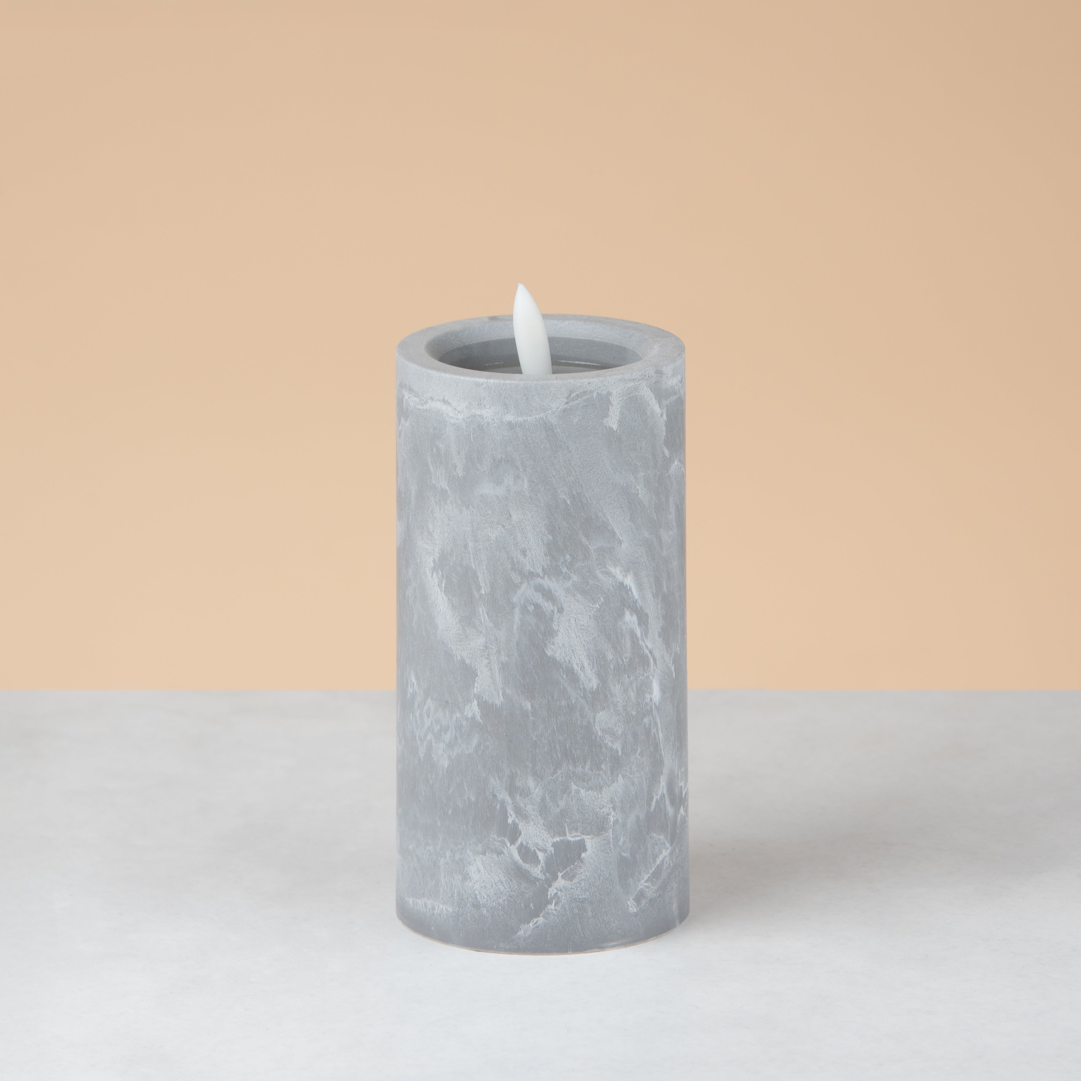 Led marble look candle