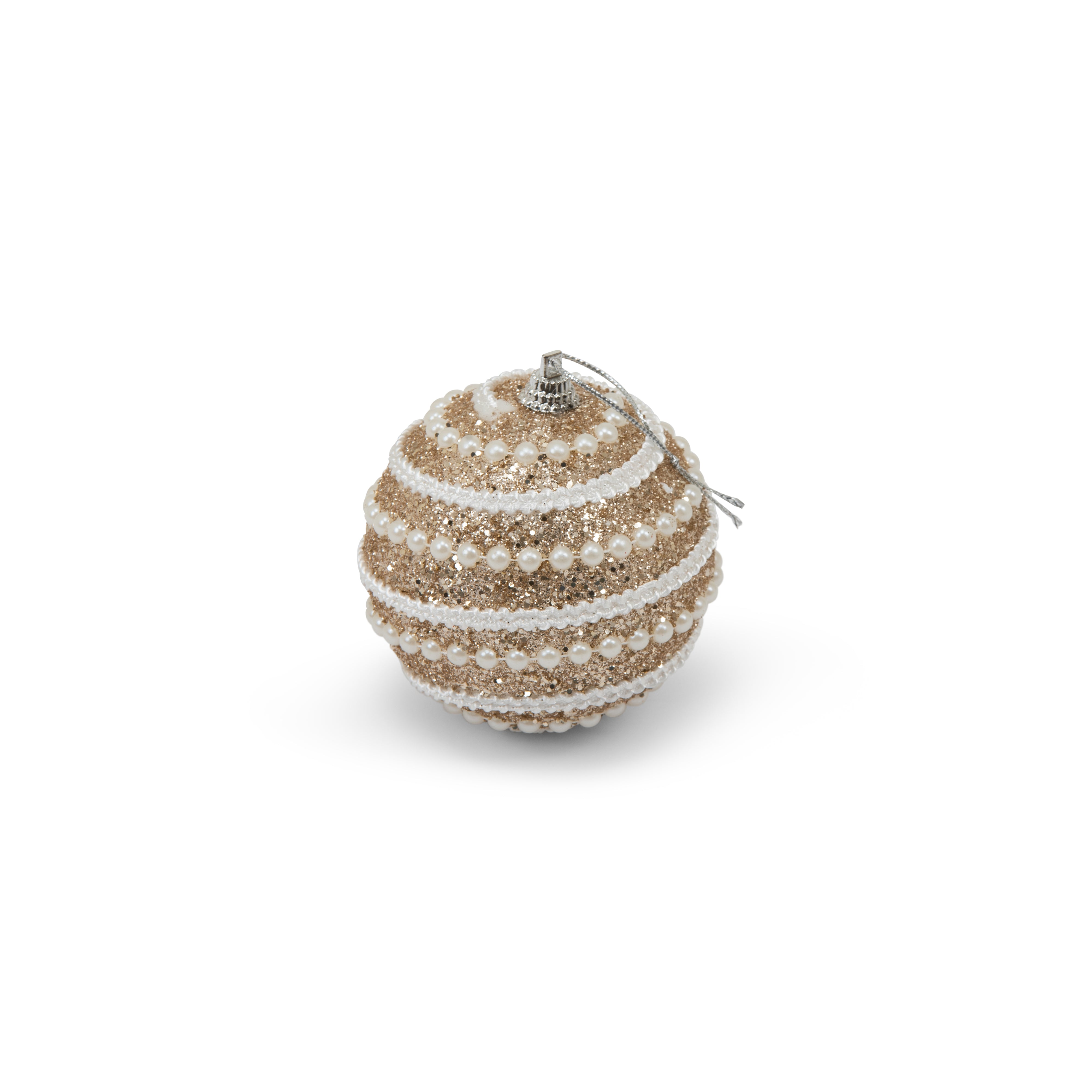 Christmas ball pearl 8cm- Gold 3pcs set