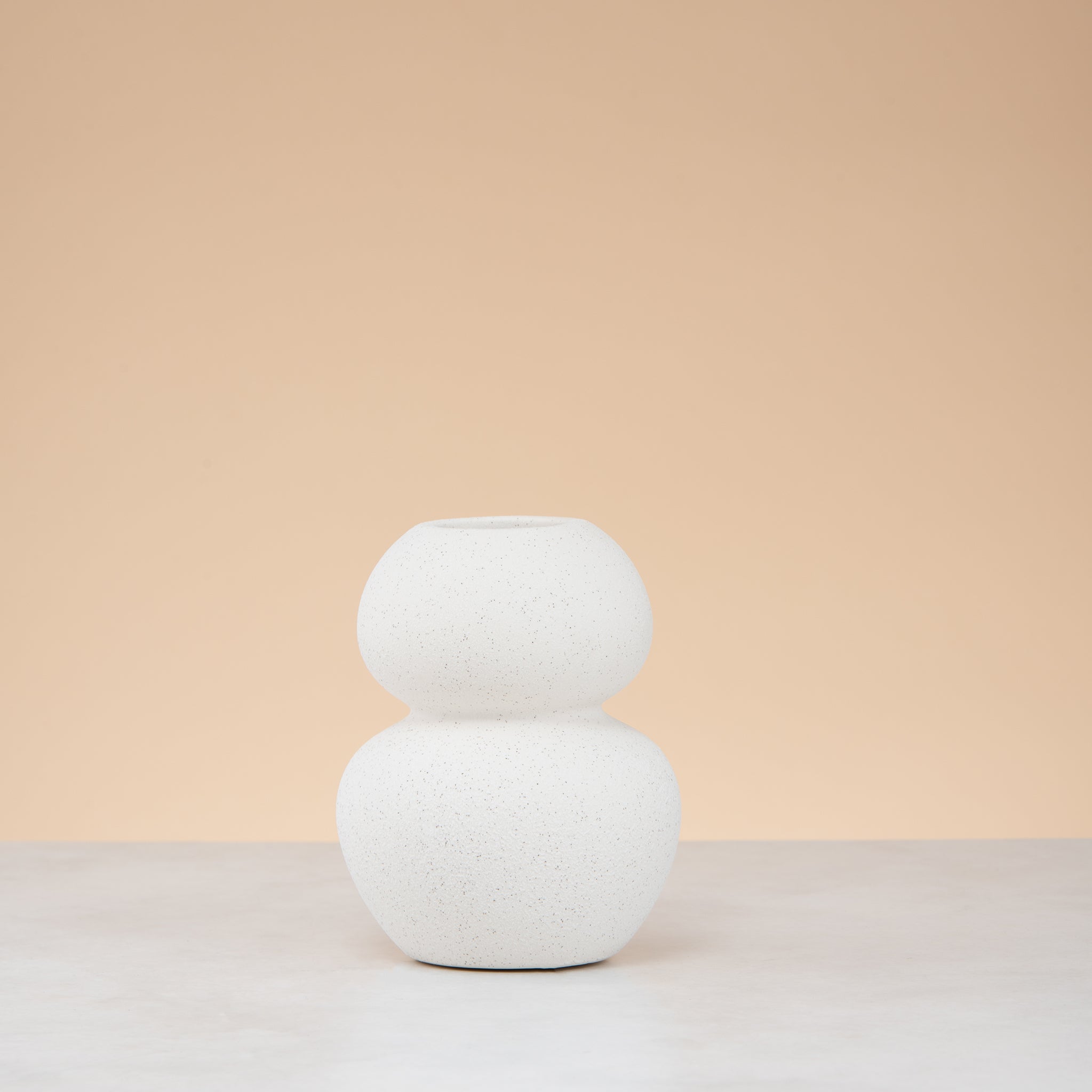 Sand stone ring vase beige