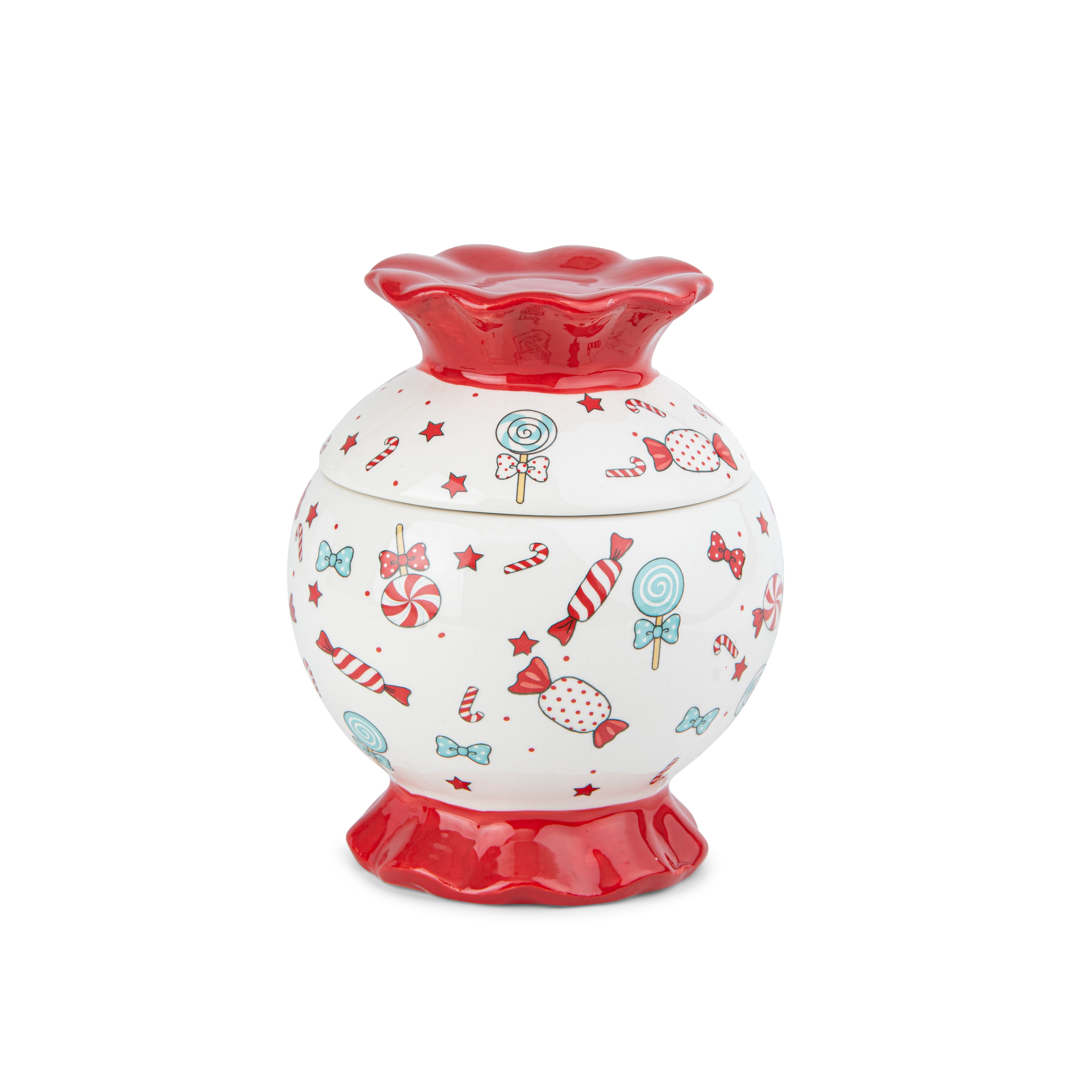 Candy design ceramic container 17x13cm