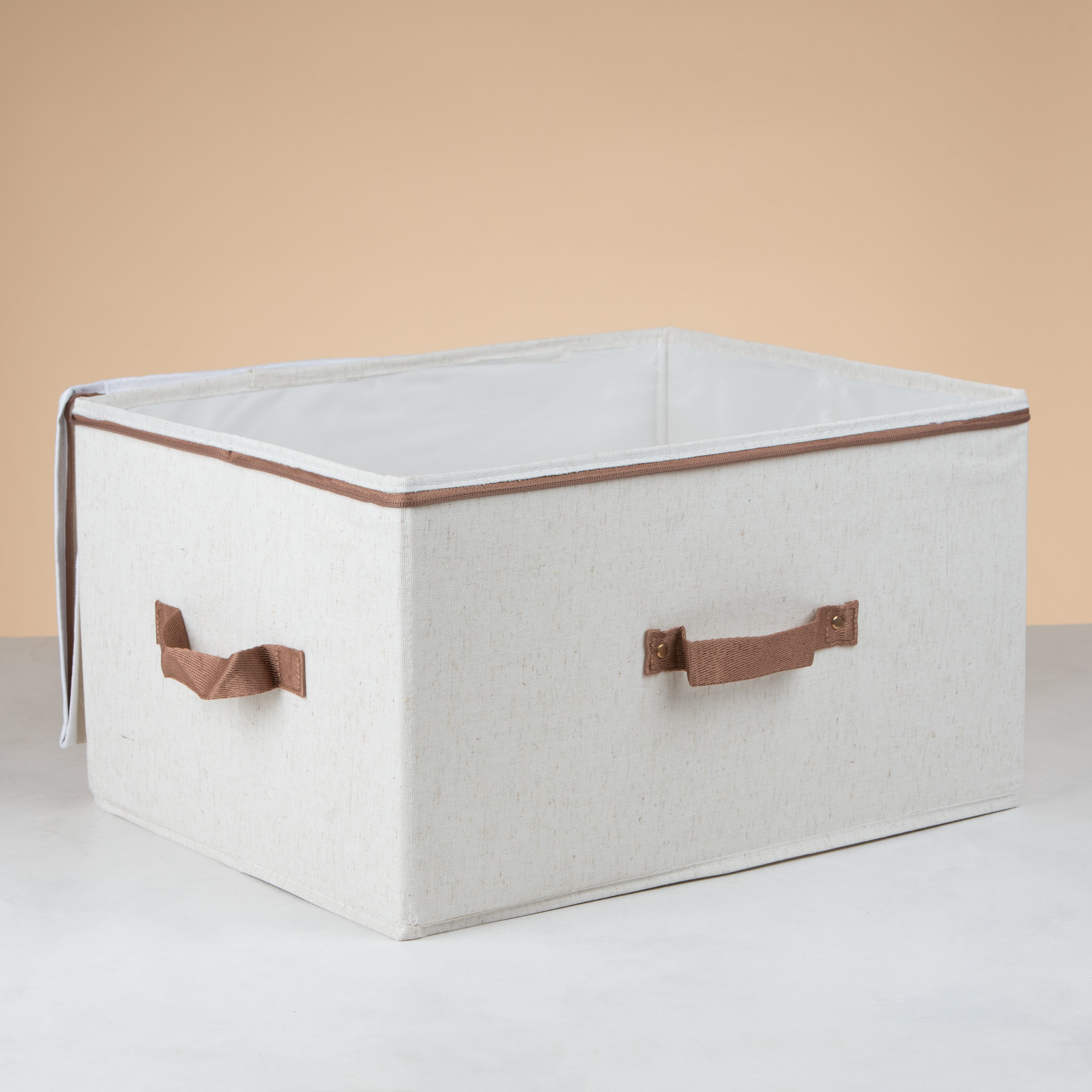 Storage box beige with cover