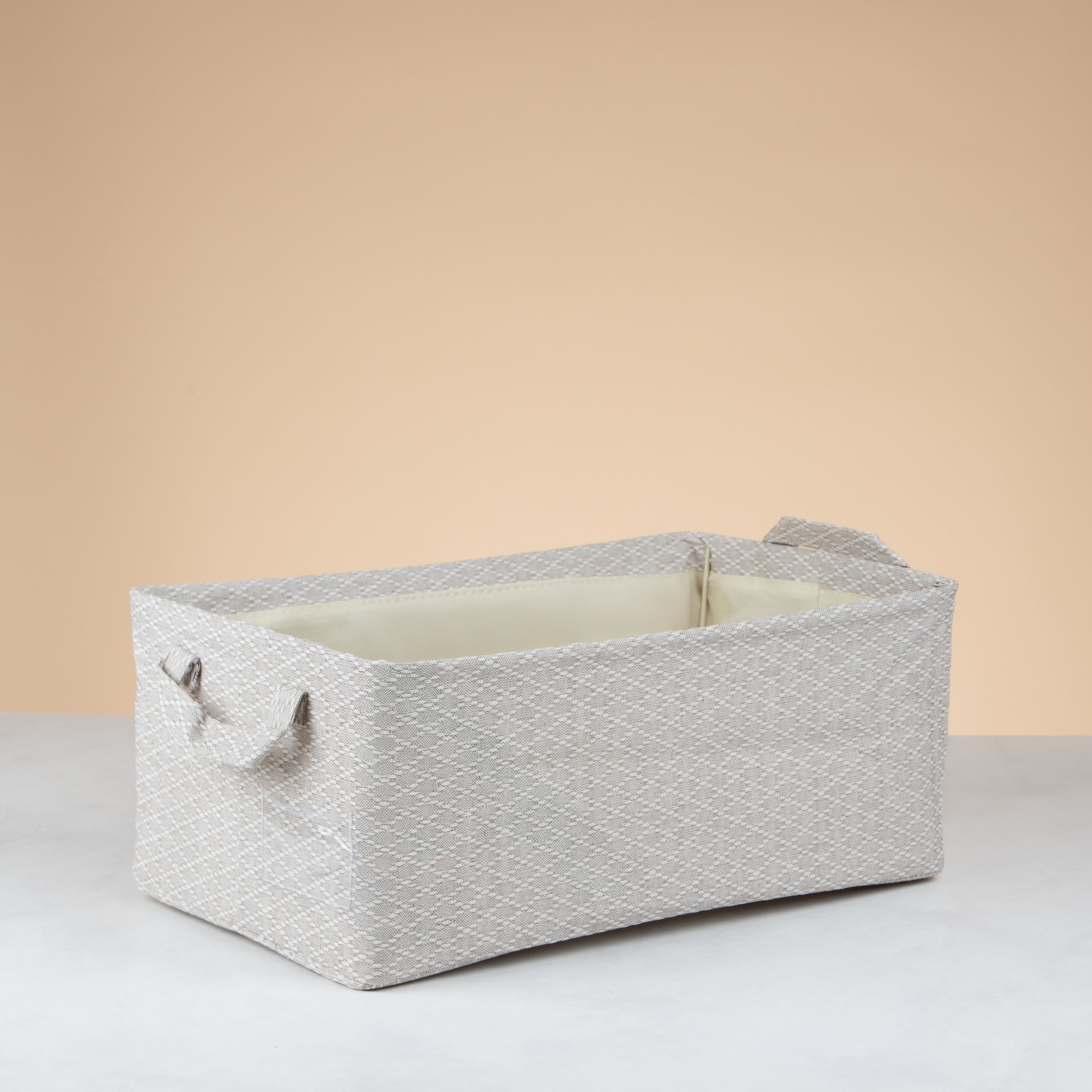 Storage box beige with handles