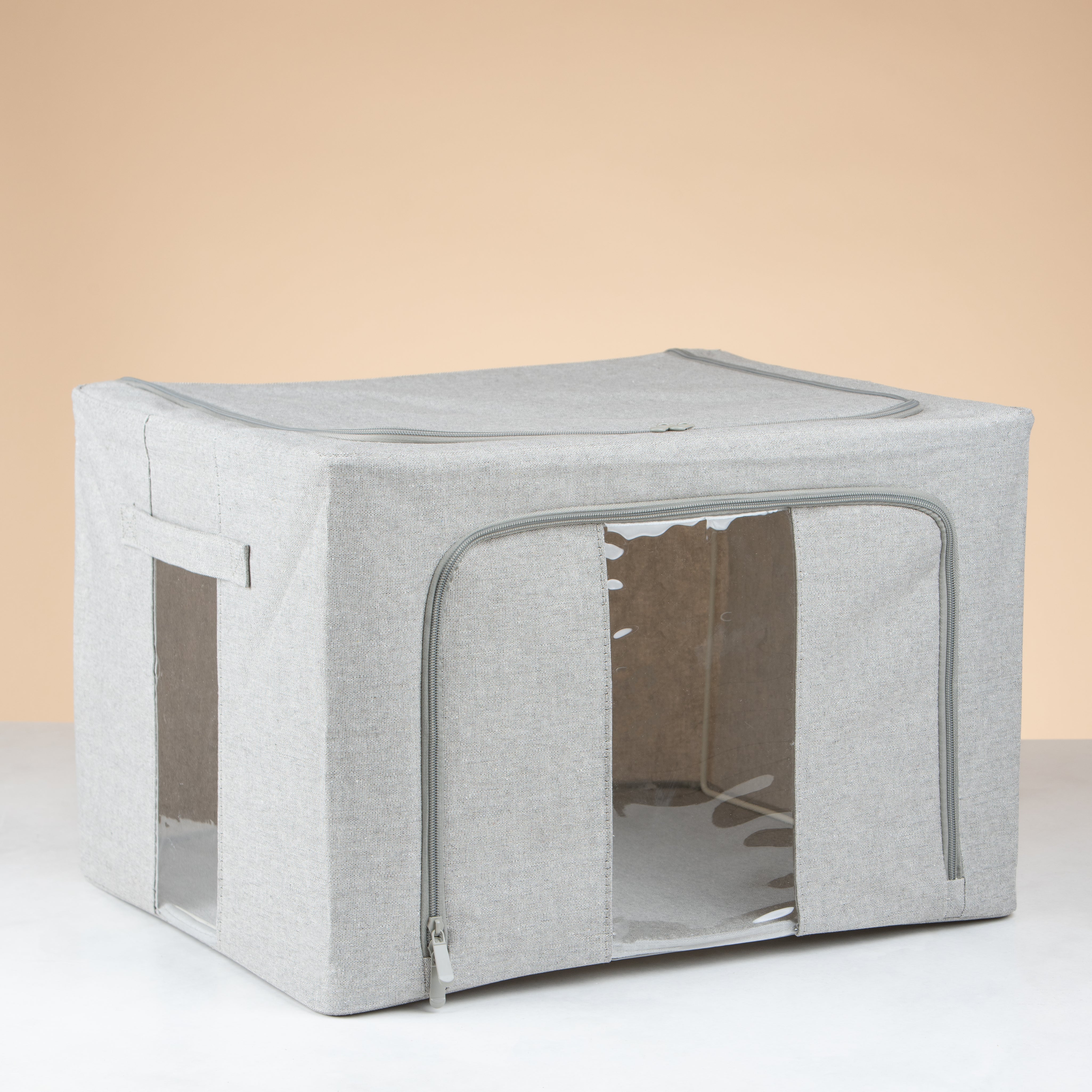 Storage box grey with cover