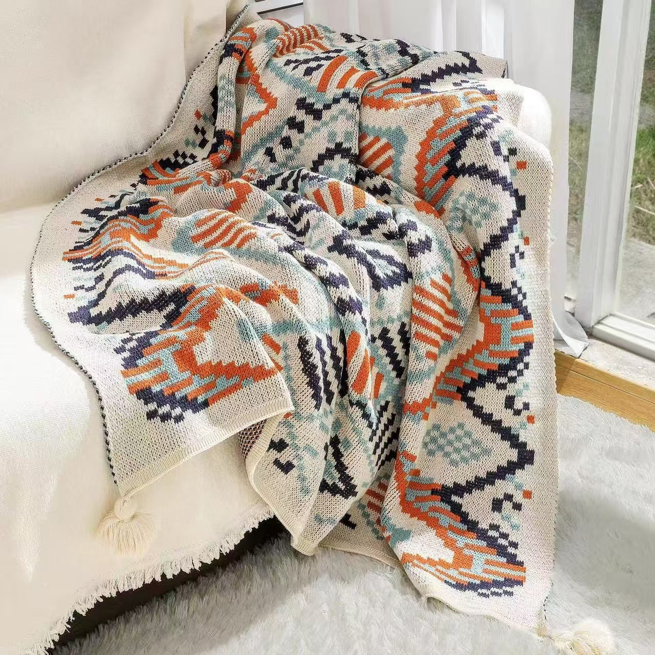 Colorful Comfort Knit Throw-130x170cm