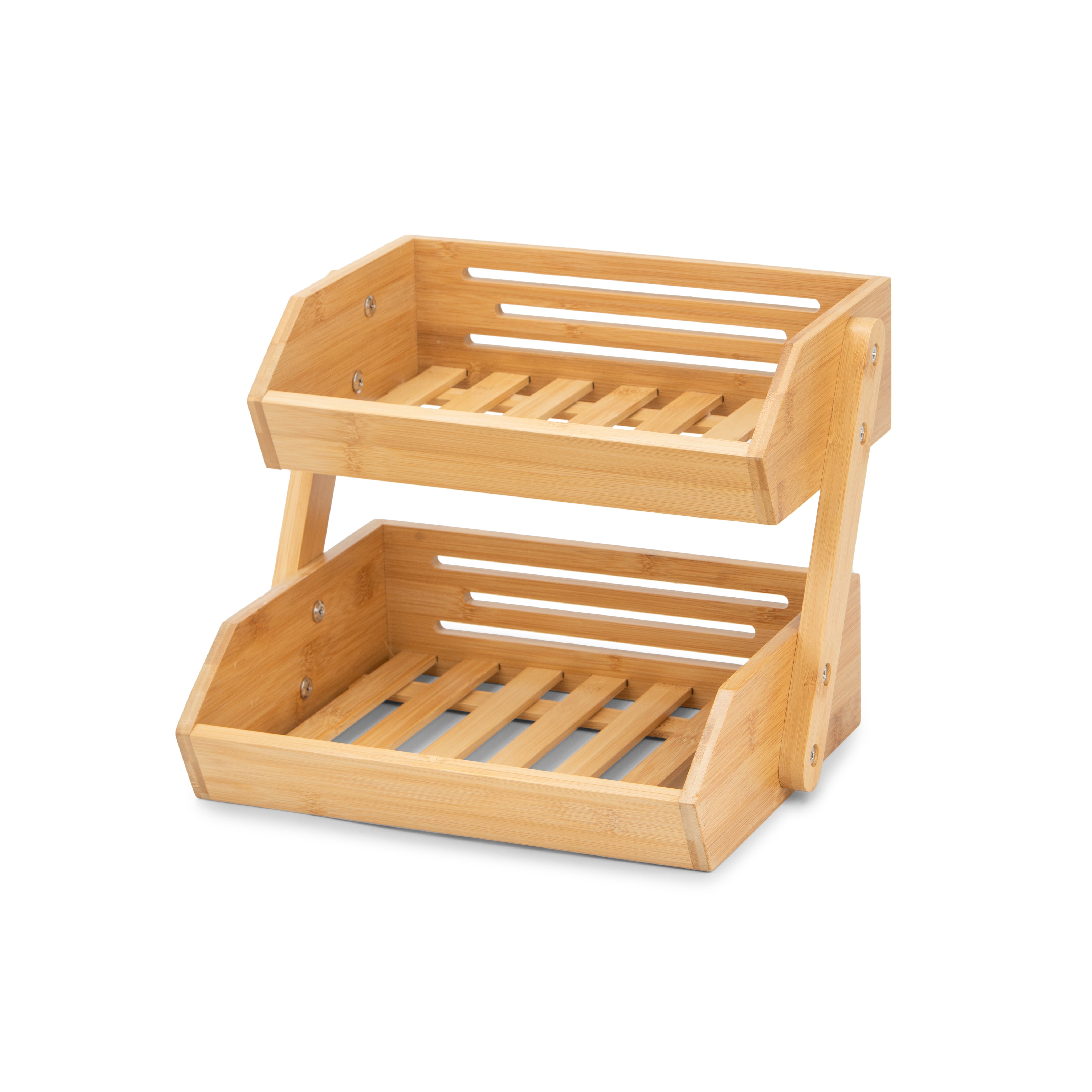 Dish stand bamboo 2 layers