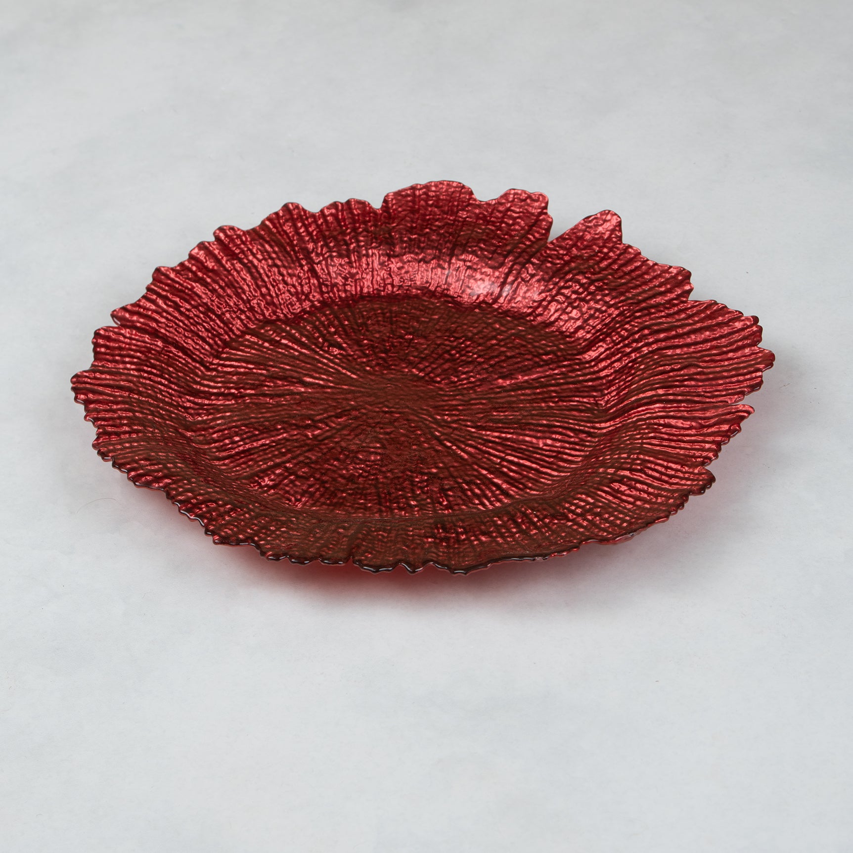 Ruffled Edge Colorful Glass Sous-Plate