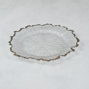 Ruffled Edge Glass Sous-Plate with Gold/Silver Rim