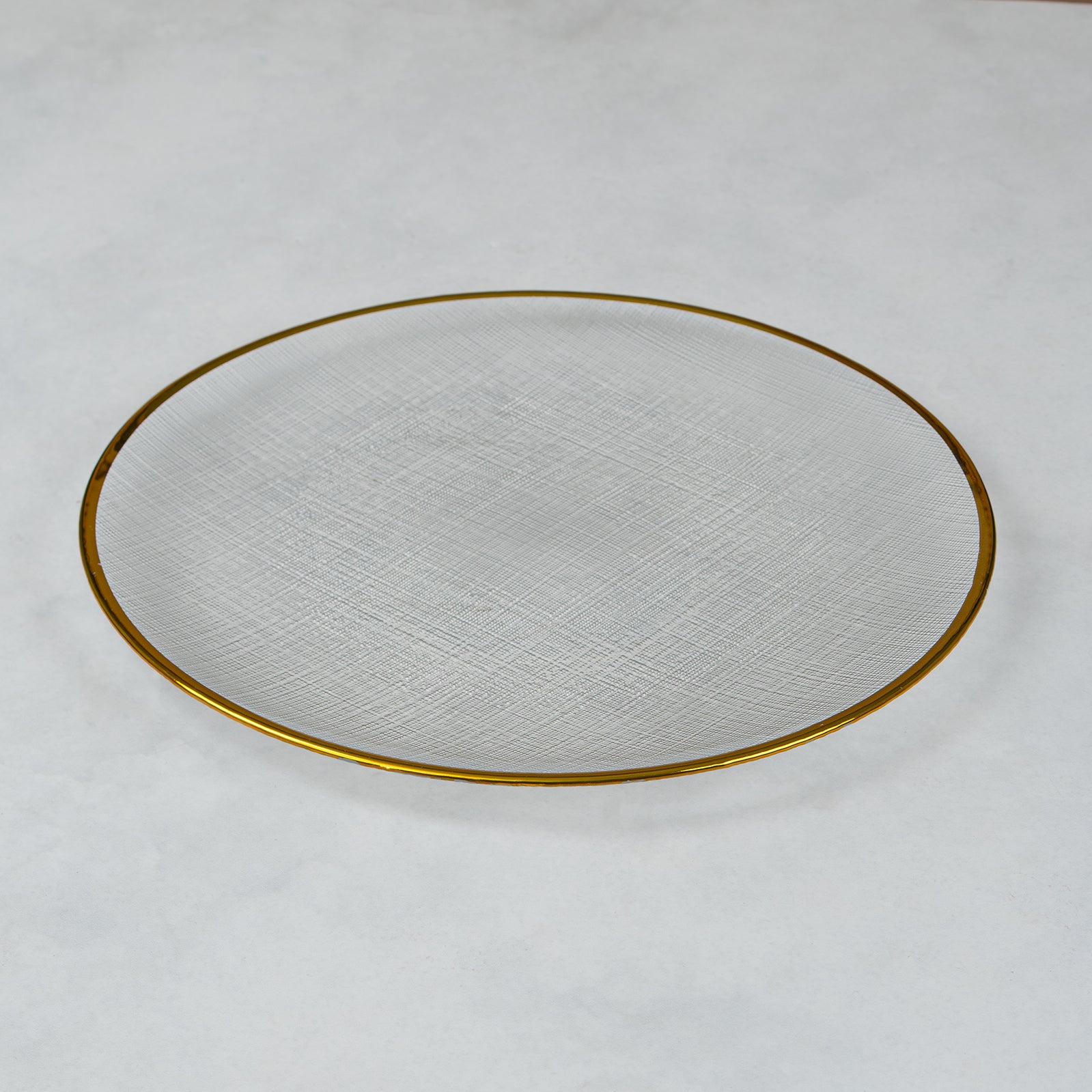 Round Glass Sous-Plate with Gold/Silver Rim