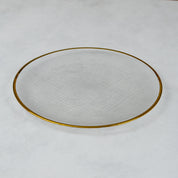 Round Glass Sous-Plate with Gold/Silver Rim