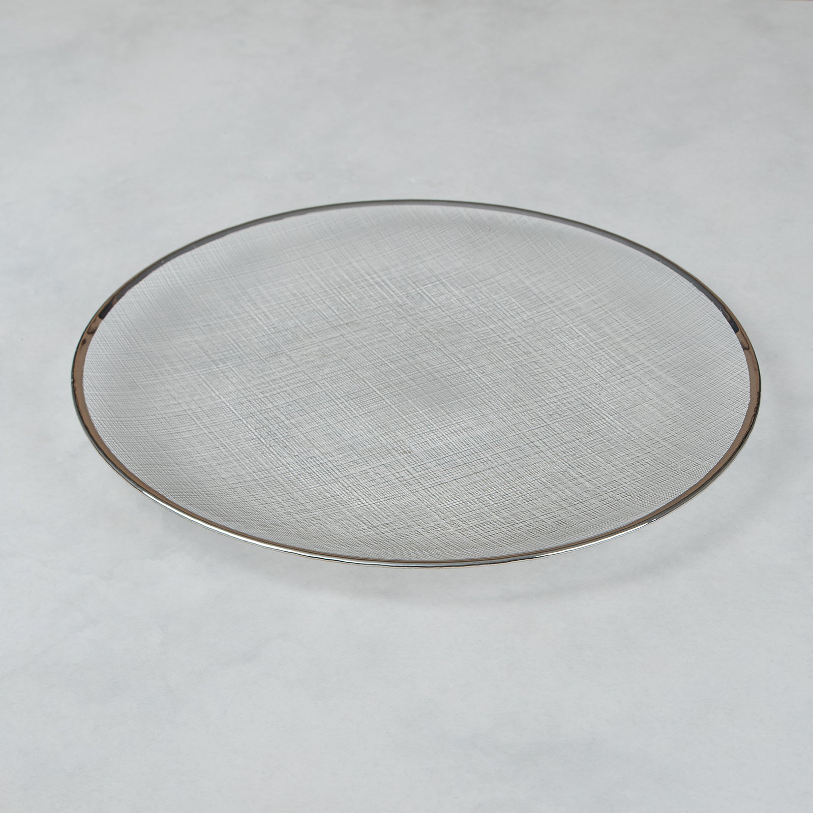 Round Glass Sous-Plate with Gold/Silver Rim