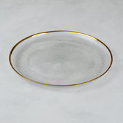 Round Glass Sous-Plate with Gold/Silver Rim