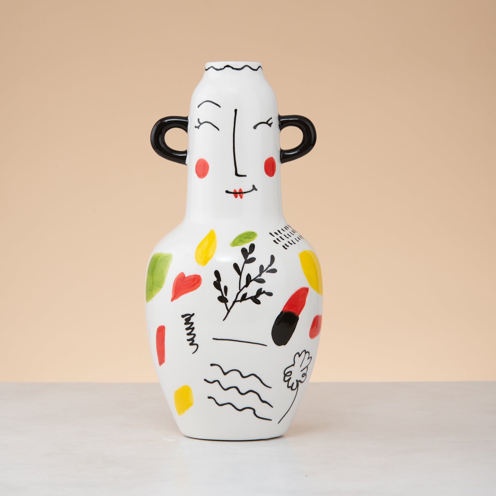 Modern muse vase with handle-long
