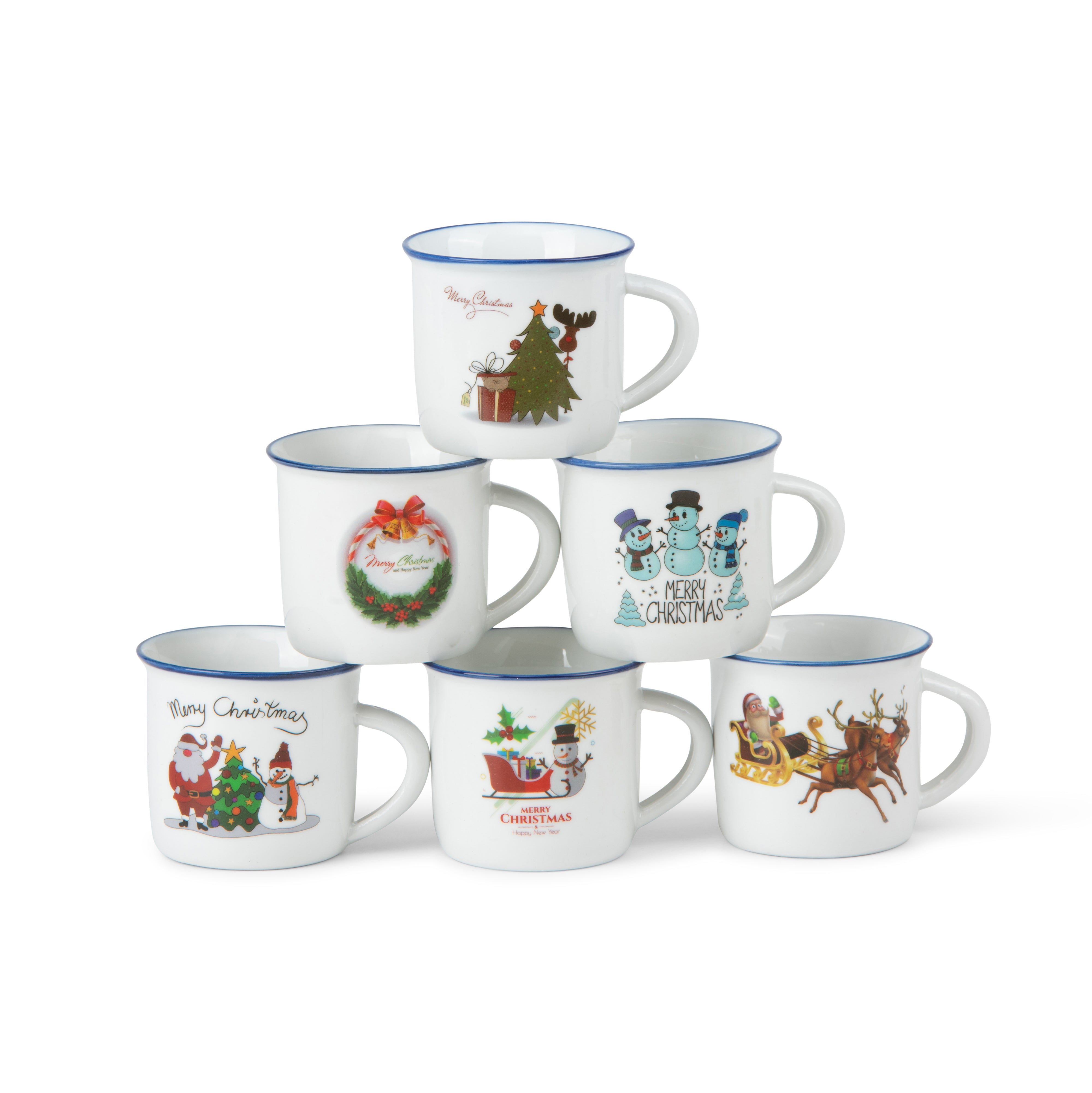 Christmas mini mug- 1pc Random design- 6cm