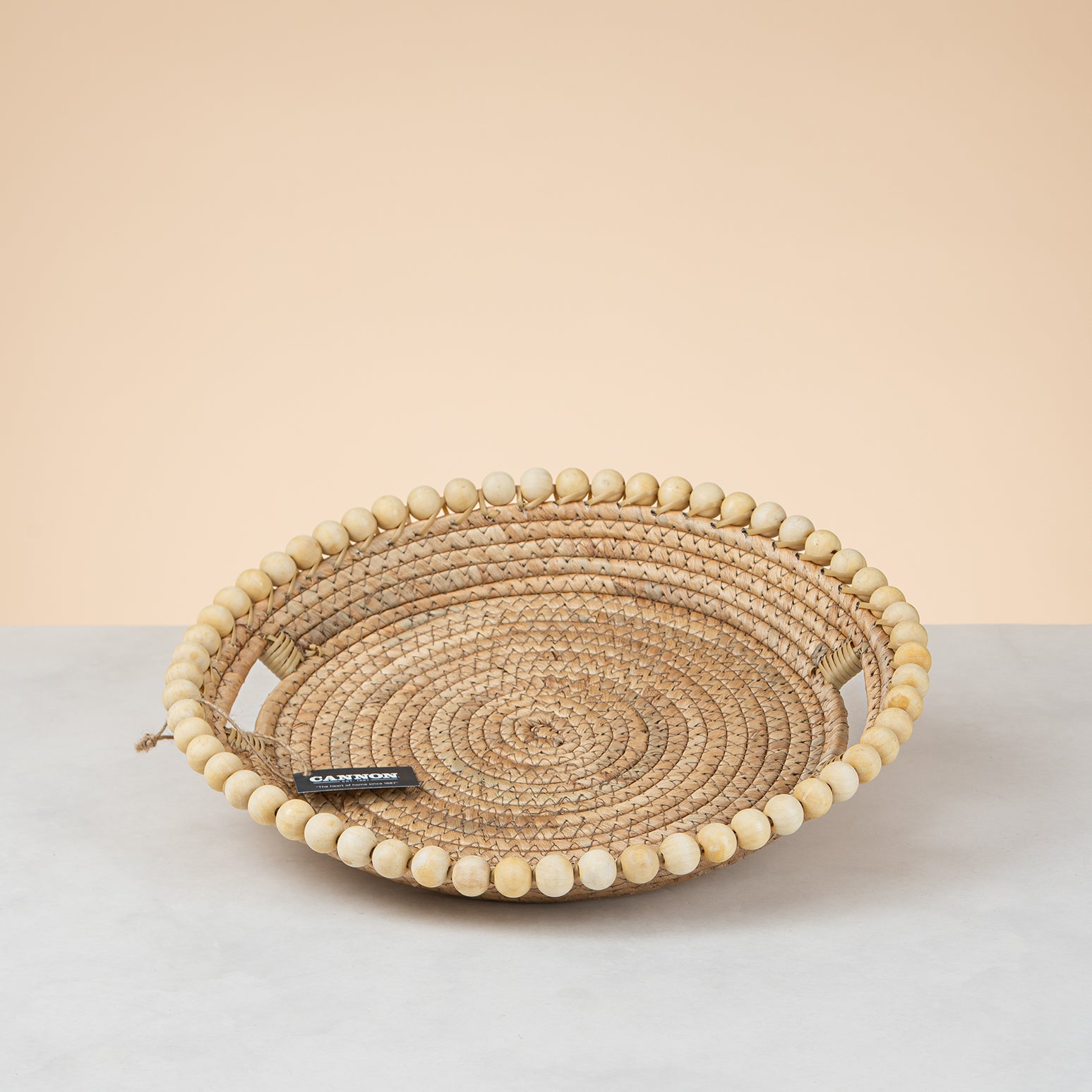 Cannon Round Water Hyacinth Tray with Handle – PQ018