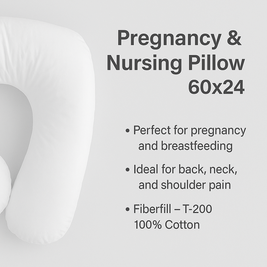 Cannon Pregnancy & Nursing Pillow 60x24 – 100% Cotton T-200 Fiberfill