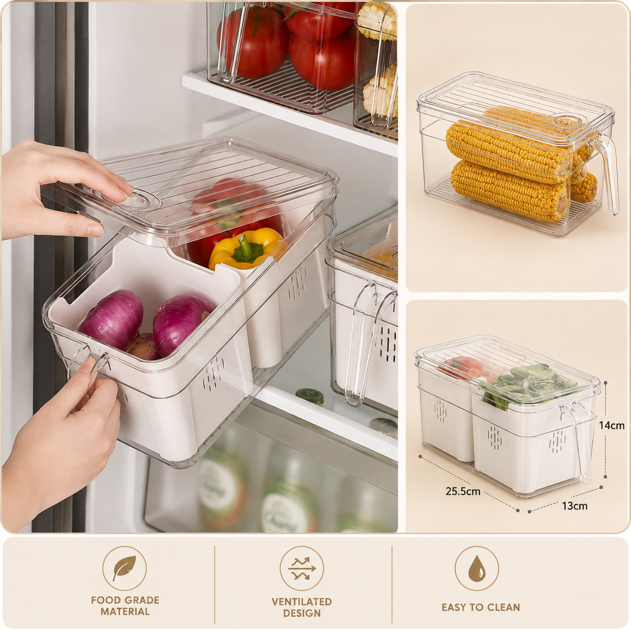 Plexi organizer with drainer & lid
