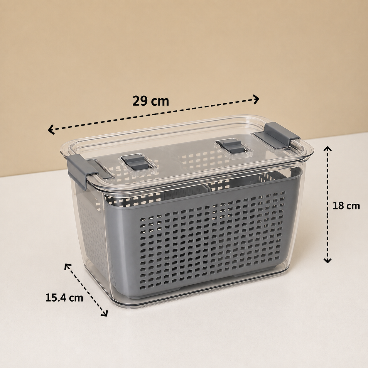 Plexi organizer with strainer