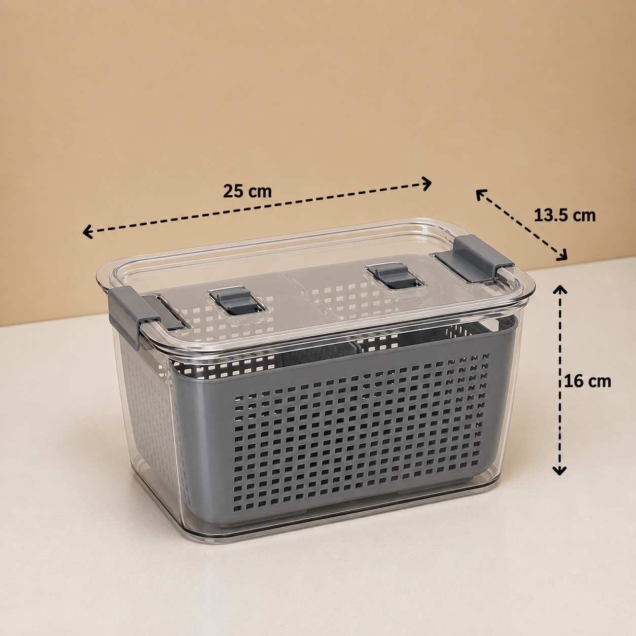Plexi organizer with strainer