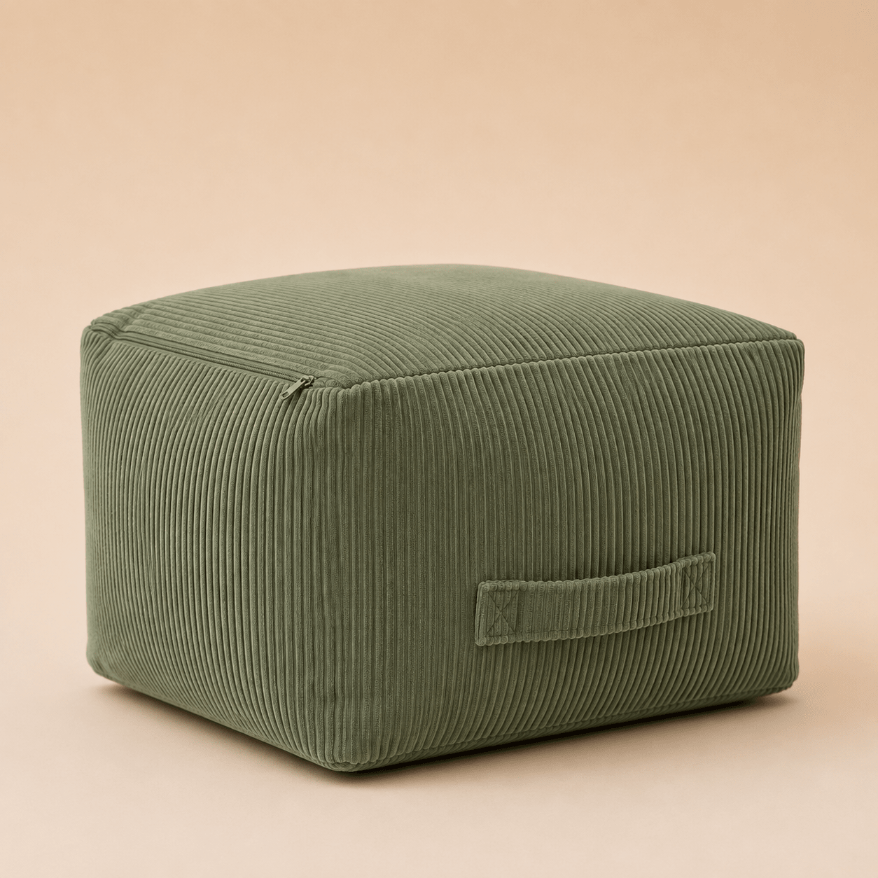 Corduroy Square Pouf – 50×30 cm - Urban Home