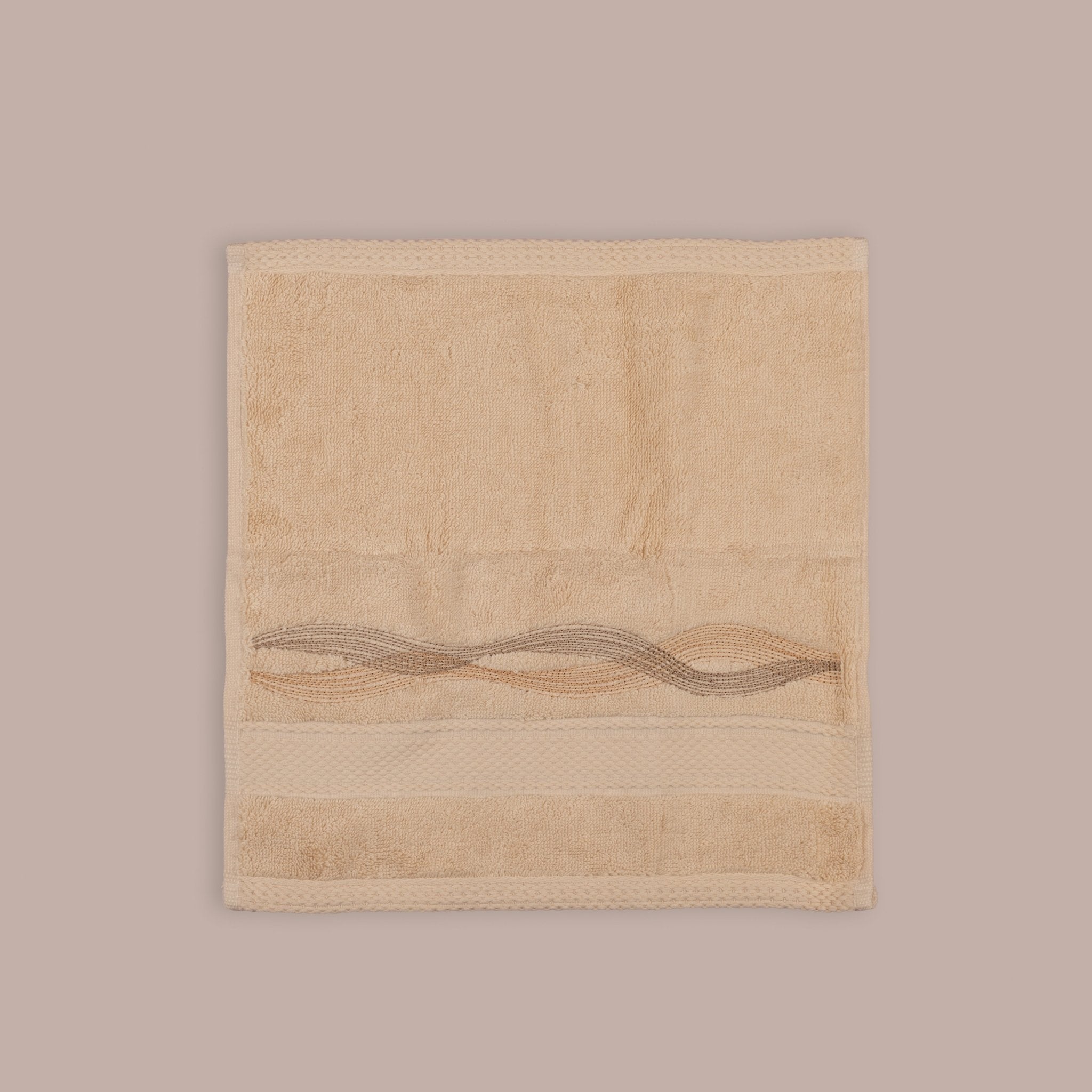 Luxury Wave Embroidered 100% Cotton Face Towel (700 GSM) - Urban Home