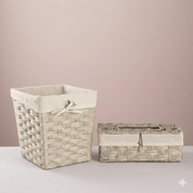 Square Woven Trash & Tissue Set - Gray - Urban Home