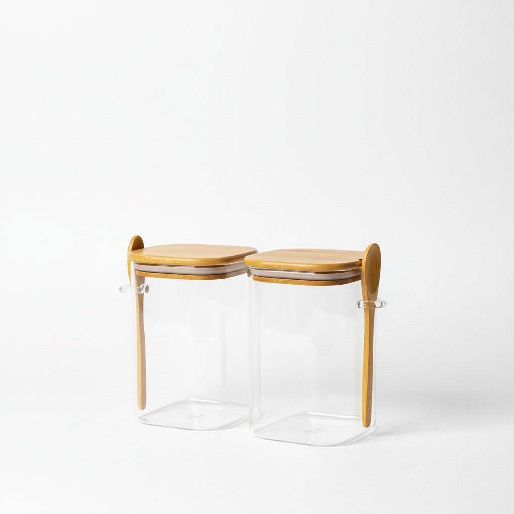 Bamboo Lid Glass Jar-1150ml - Urban Home