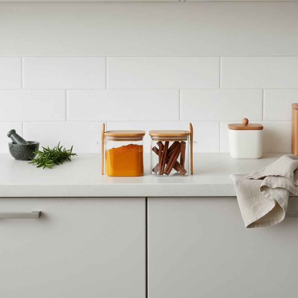 Bamboo Lid Glass Jar-700ml - Urban Home