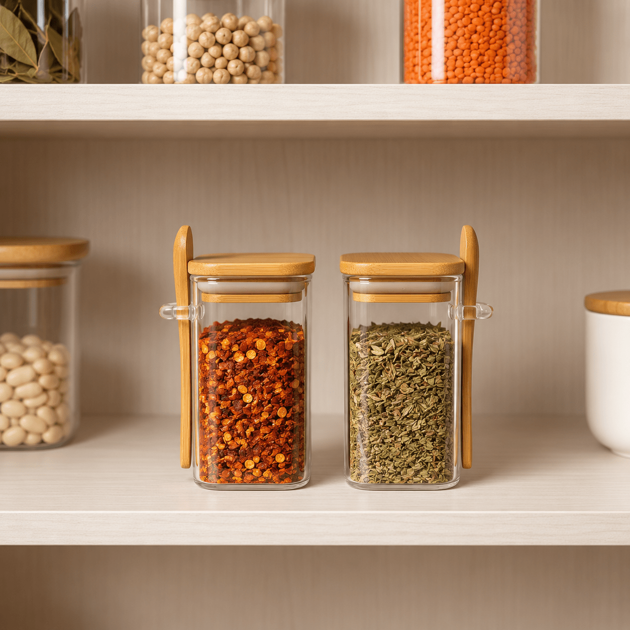 Bamboo Lid Glass Jar-250ml - Urban Home