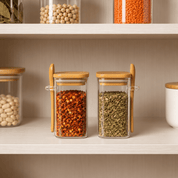 Bamboo Lid Glass Jar-250ml - Urban Home