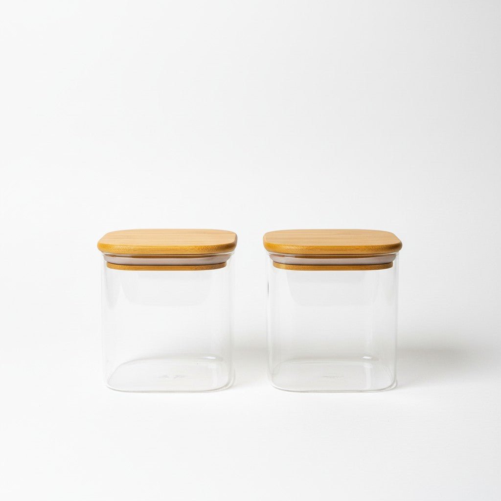 Bamboo Lid Glass Jar-700ml - Urban Home