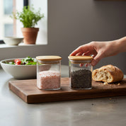 Bamboo Lid Glass Jar-700ml - Urban Home