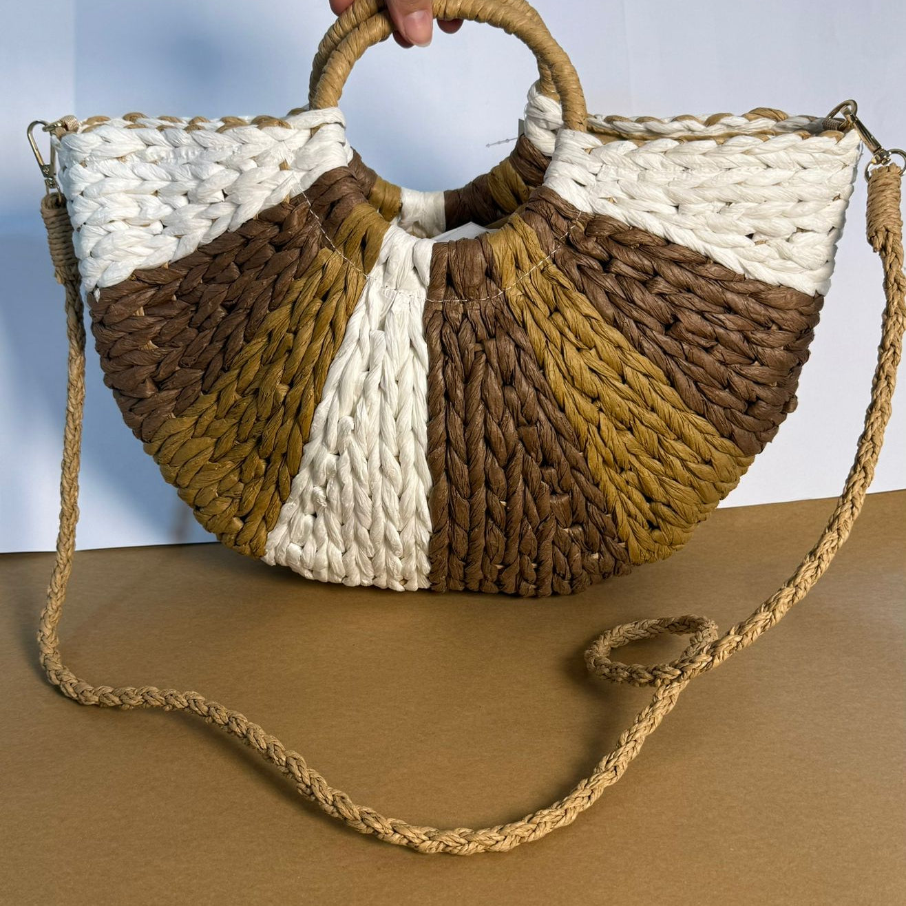 Colorful Rattan Beach Bag