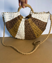 Colorful Rattan Beach Bag