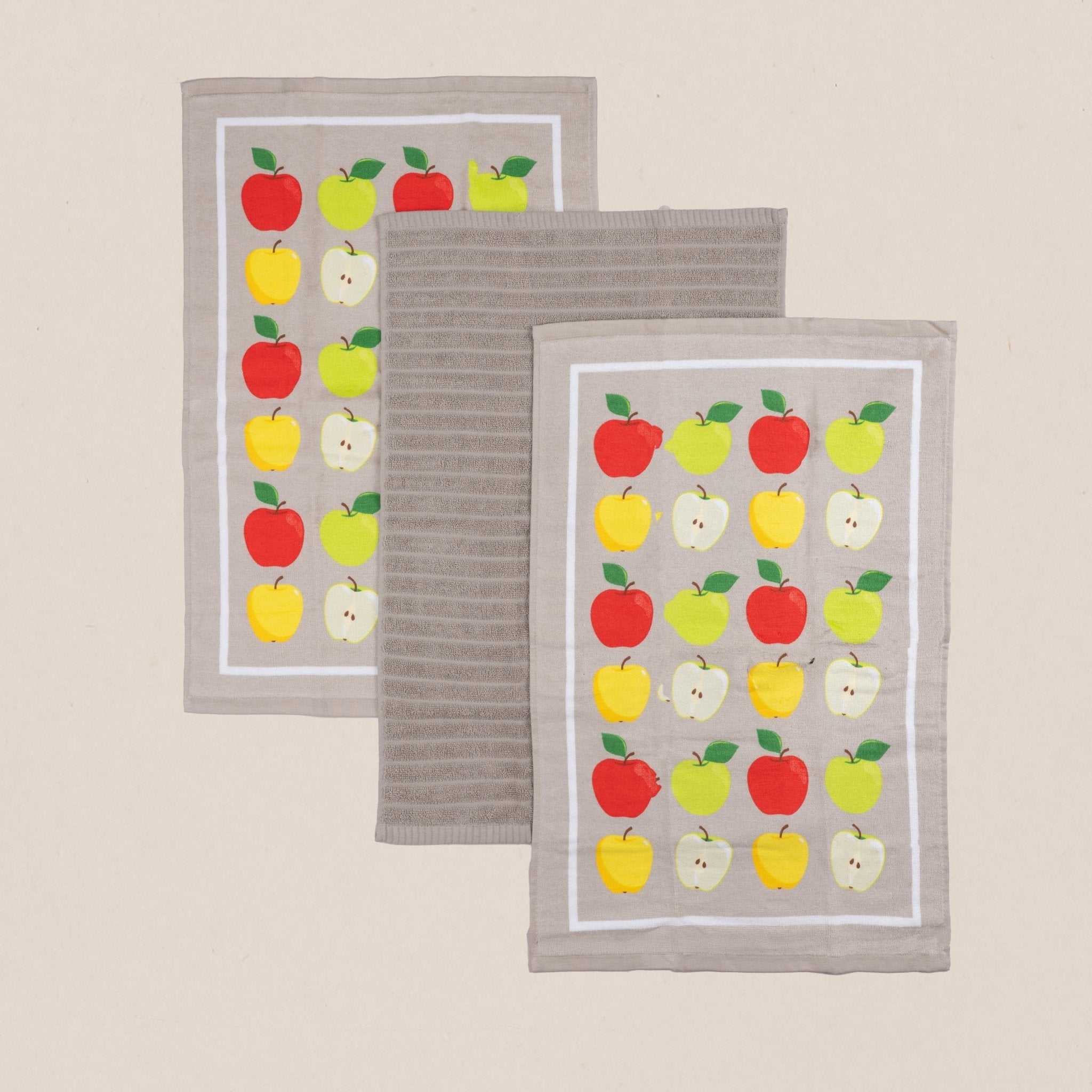 Cannon Kitchen Towel Set 41 × 63 cm (3 Pcs) – Velour Printed Apples - Urban Home
